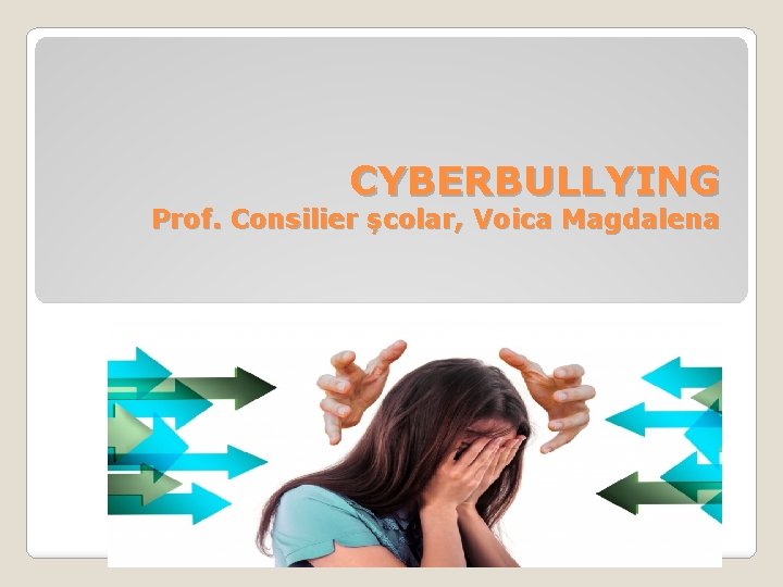 CYBERBULLYING Prof. Consilier școlar, Voica Magdalena 
