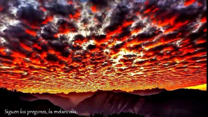 Siguen los pregones, la melancolía. 