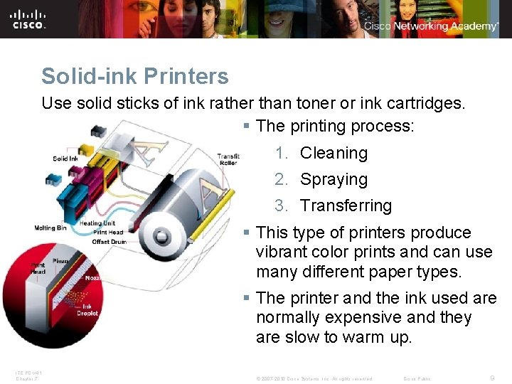 Solid-ink Printers Use solid sticks of ink rather than toner or ink cartridges. §