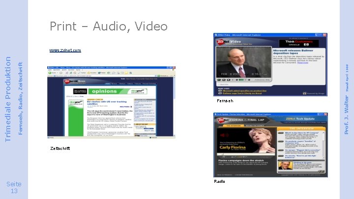 Seite 13 Fernseh Zeitschrift Radio Prof. J. Walter Stand April 2008 Fernseh, Radio, Zeitschrift