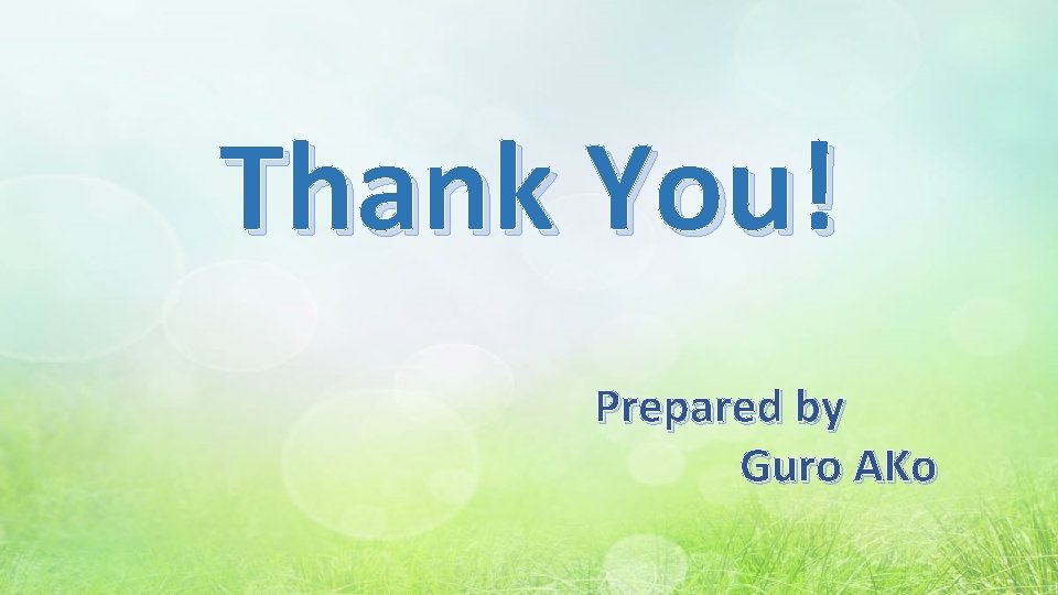 Thank You! Prepared by Guro AKo 