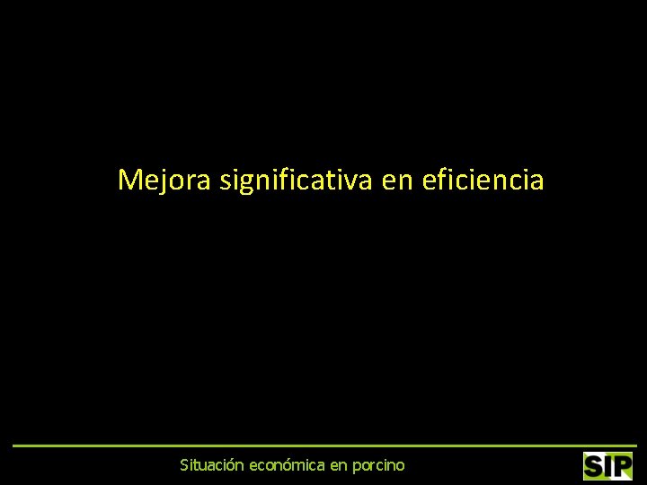 Mejora significativa en eficiencia Situación económica en porcino 