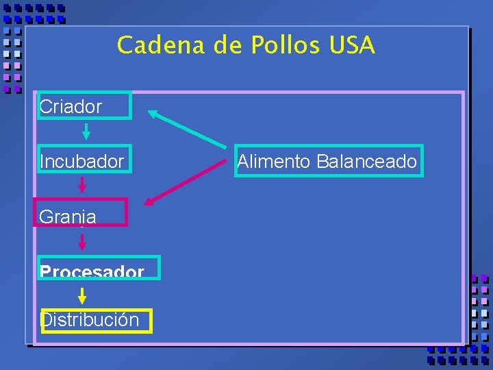 Cadena de Pollos USA Criador Incubador Granja Procesador Distribución Alimento Balanceado 