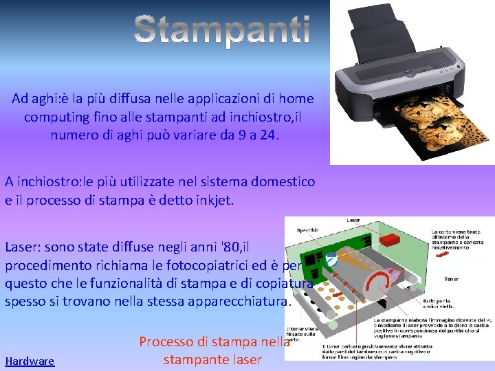 Ad aghi: è la più diffusa nelle applicazioni di home computing fino alle stampanti