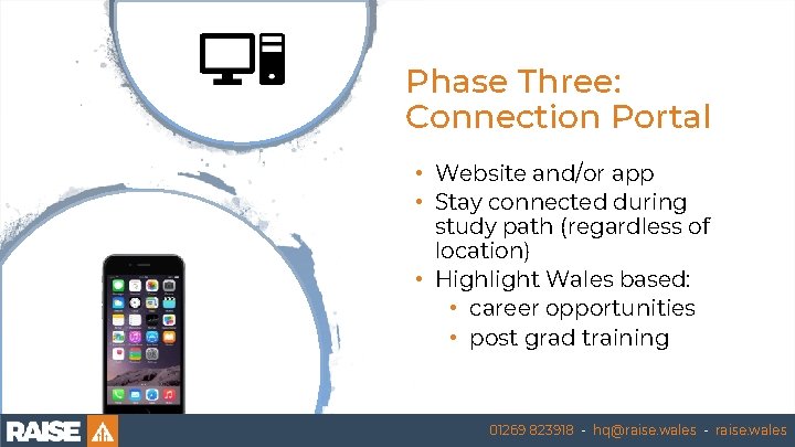 Phase Three: Connection Portal • Website and/or app • Stay connected during study path