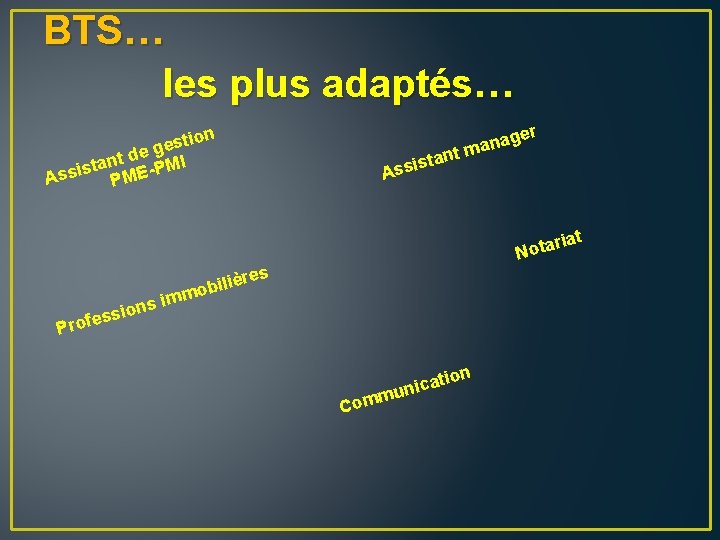 BTS… les plus adaptés… stion e g de t n a MI t s