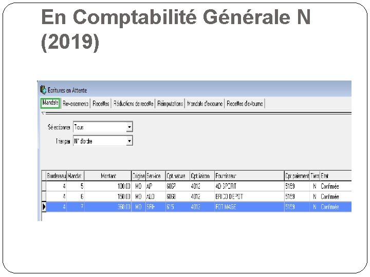 En Comptabilité Générale N (2019) 