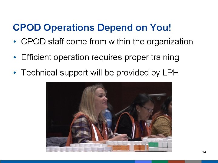 CPOD Operations Depend on You! • CPOD staff come from within the organization •