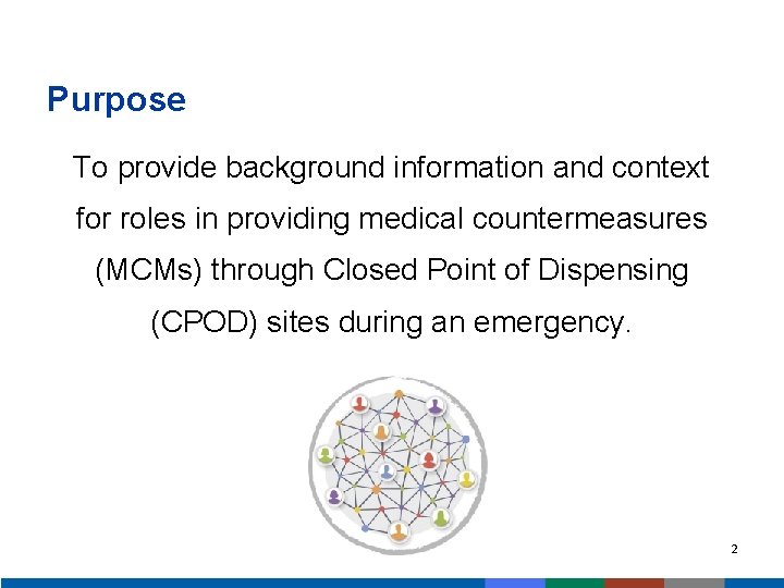 Purpose To provide background information and context for roles in providing medical countermeasures (MCMs)