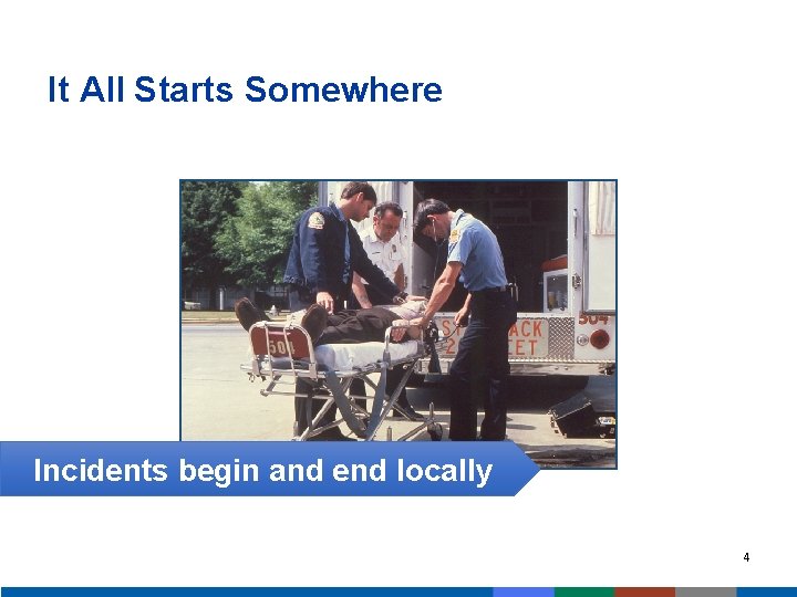 It All Starts Somewhere Incidents begin and end locally 4 