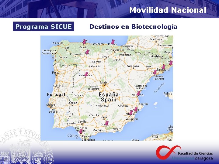 Movilidad Nacional Programa SICUE Destinos en Biotecnología 