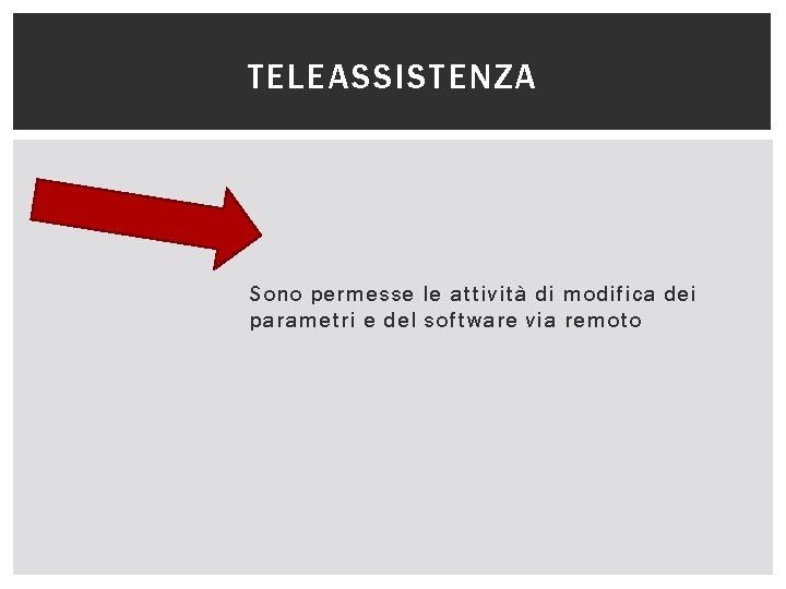 TELEASSISTENZA Sono permesse le attività di modifica dei parametri e del software via remoto