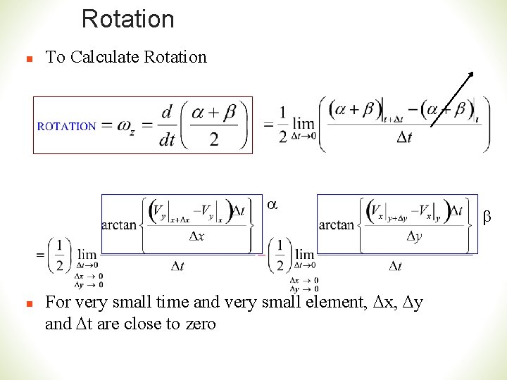 Rotation n To Calculate Rotation a n For very small time and very small