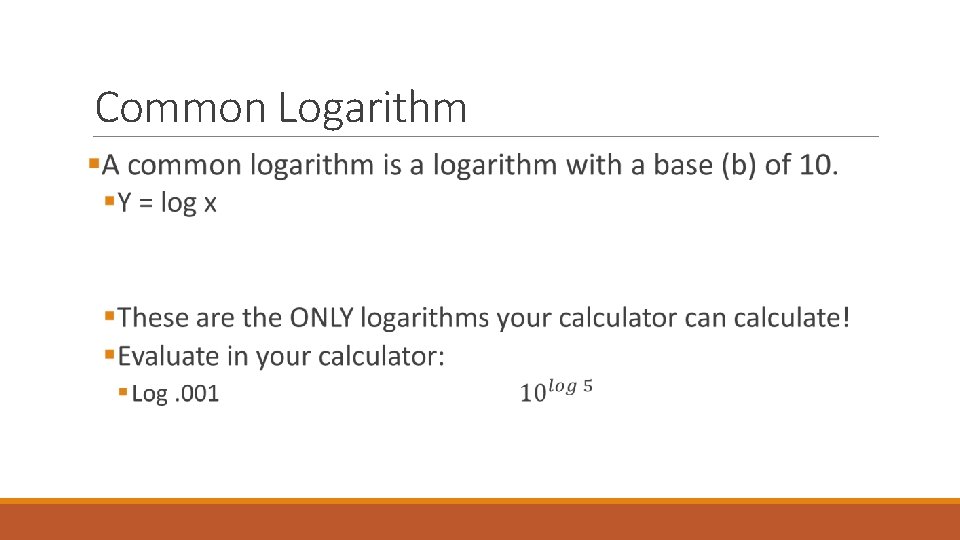 Common Logarithm 