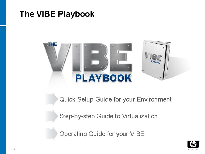 The VIBE Playbook THE Quick Setup Guide for your Environment Step-by-step Guide to Virtualization
