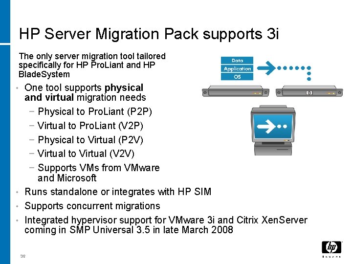 HP Server Migration Pack supports 3 i The only server migration tool tailored specifically