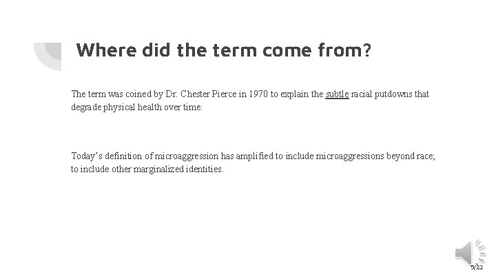 Where did the term come from? The term was coined by Dr. Chester Pierce
