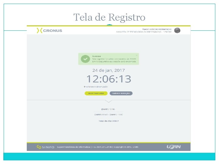 Tela de Registro 