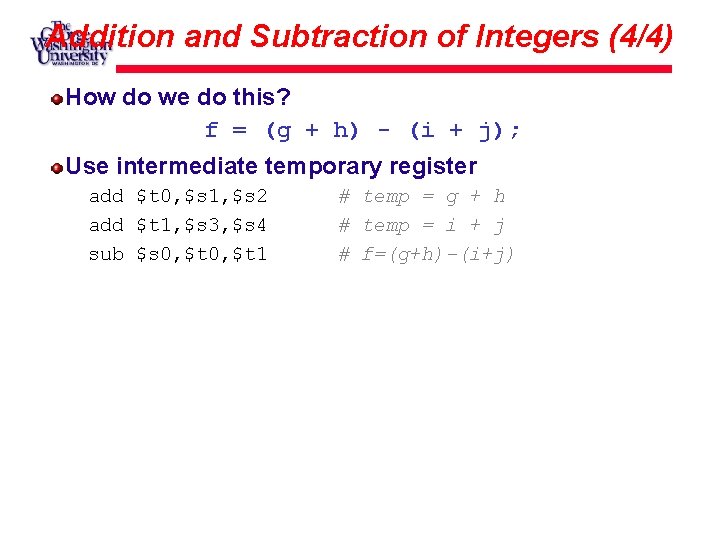 Addition and Subtraction of Integers (4/4) How do we do this? f = (g