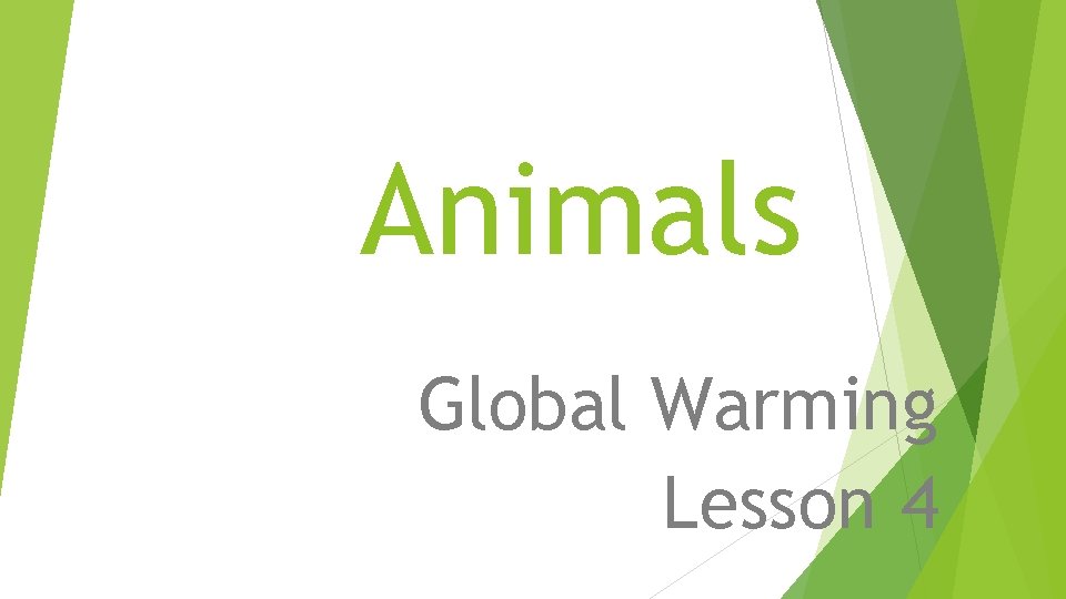 Animals Global Warming Lesson 4 