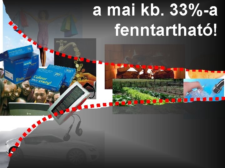 a mai kb. 33%-a fenntartható! 