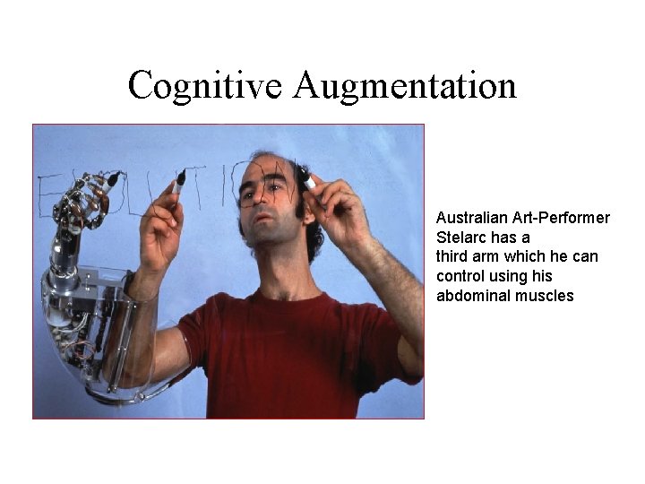 Cognitive Augmentation Australian Art-Performer Stelarc has a third arm which he can control using