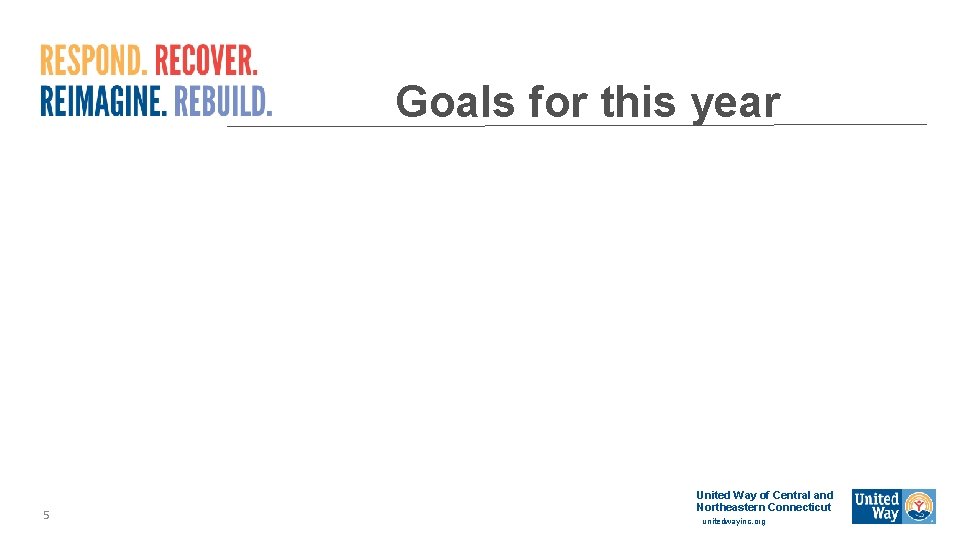 Goals for this year 5 United Way of Central and Northeastern Connecticut unitedwayinc. org