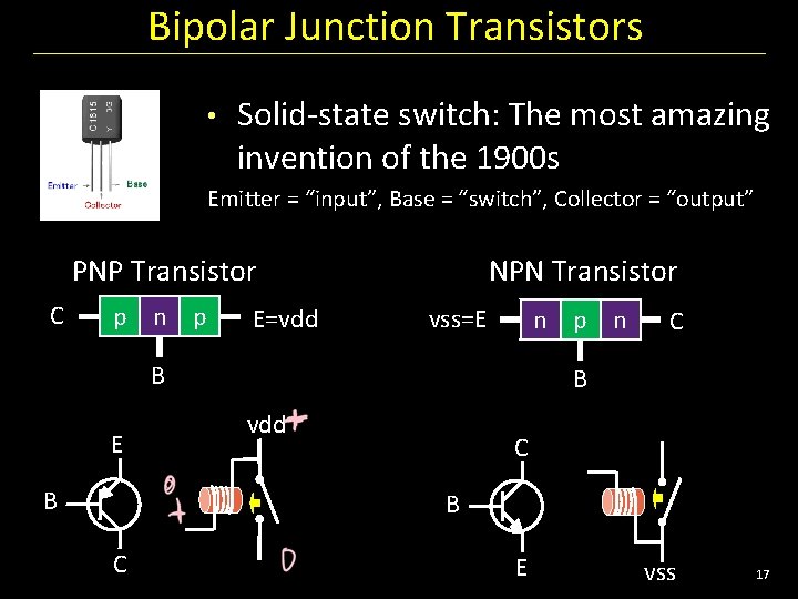 Bipolar Junction Transistors • Solid-state switch: The most amazing invention of the 1900 s