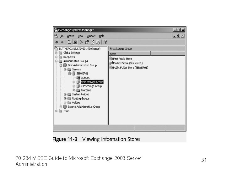 70 -284 MCSE Guide to Microsoft Exchange 2003 Server Administration 31 