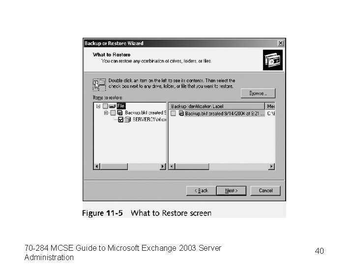 70 -284 MCSE Guide to Microsoft Exchange 2003 Server Administration 40 