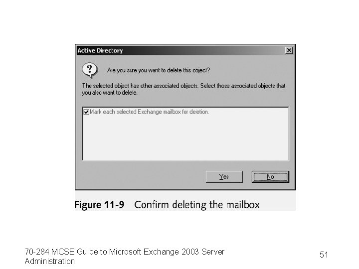 70 -284 MCSE Guide to Microsoft Exchange 2003 Server Administration 51 