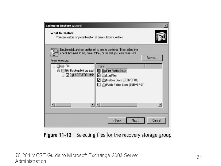70 -284 MCSE Guide to Microsoft Exchange 2003 Server Administration 61 