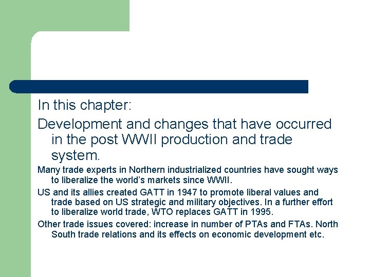 In this chapter: Development and changes that have occurred in the post WWII production In this chapter: Development and changes that have occurred in the post WWII production