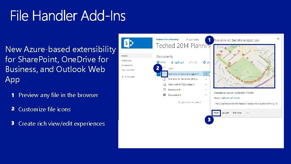 New Azure-based extensibility for Share. Point, One. Drive for Business, and Outlook Web App
