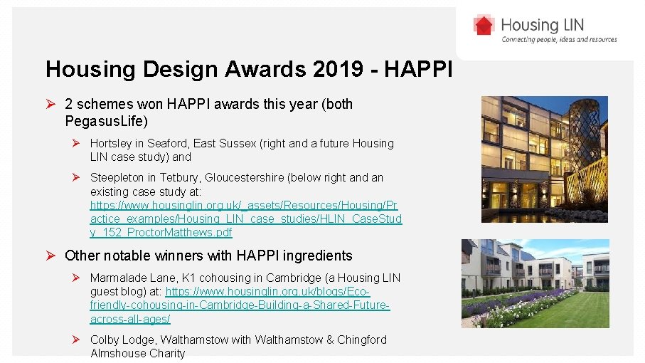 Housing Design Awards 2019 - HAPPI Ø 2 schemes won HAPPI awards this year