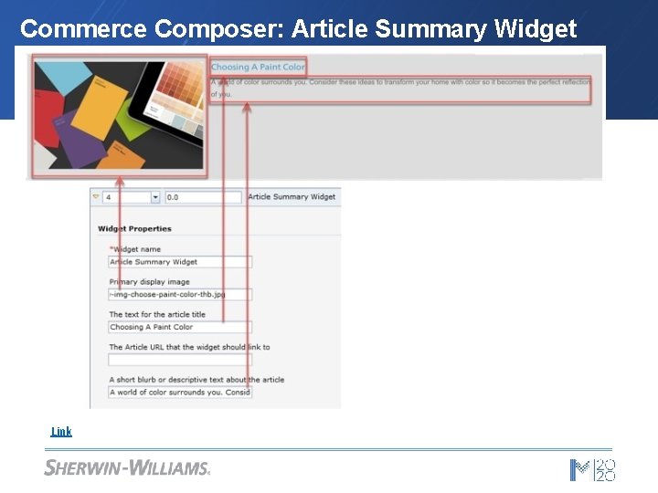 Commerce Composer: Article Summary Widget Link 