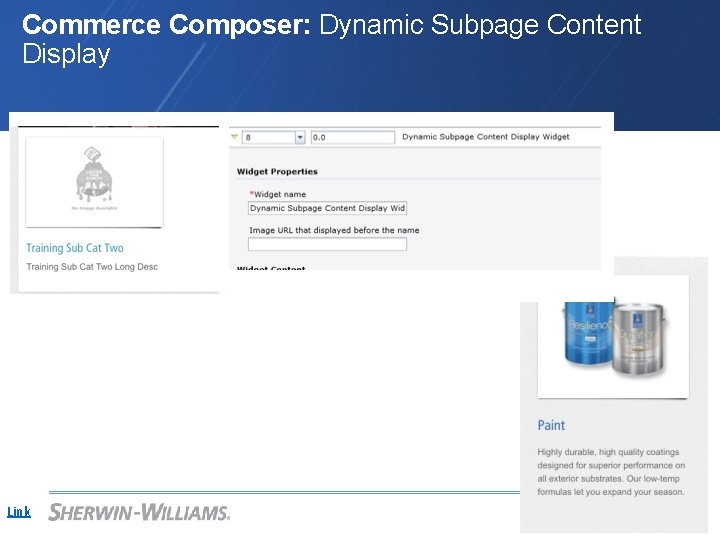 Commerce Composer: Dynamic Subpage Content Display Link 