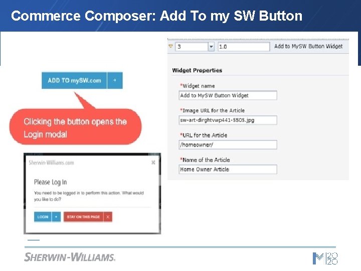 Commerce Composer: Add To my SW Button Link 