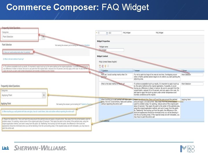 Commerce Composer: FAQ Widget Link 