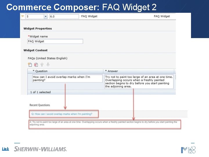 Commerce Composer: FAQ Widget 2 Link 