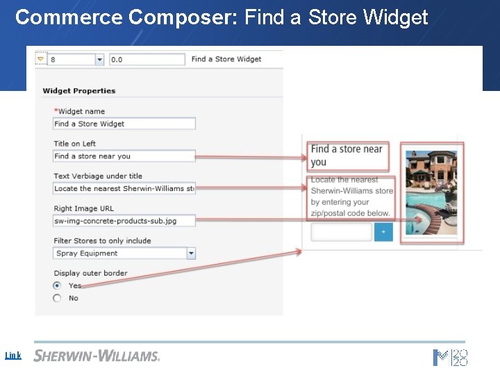 Commerce Composer: Find a Store Widget Link 