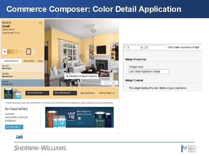 Commerce Composer: Color Detail Application Link 