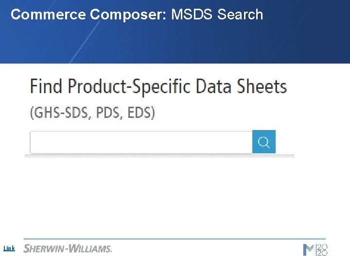 Commerce Composer: MSDS Search Link 