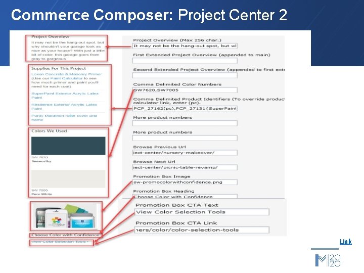 Commerce Composer: Project Center 2 Link 