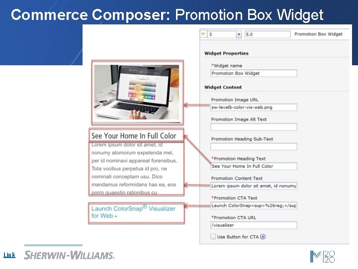 Commerce Composer: Promotion Box Widget Link 