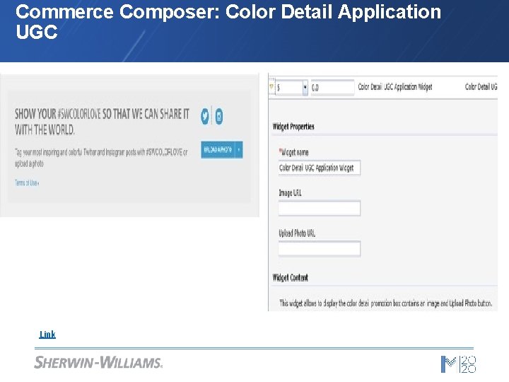 Commerce Composer: Color Detail Application UGC Link 