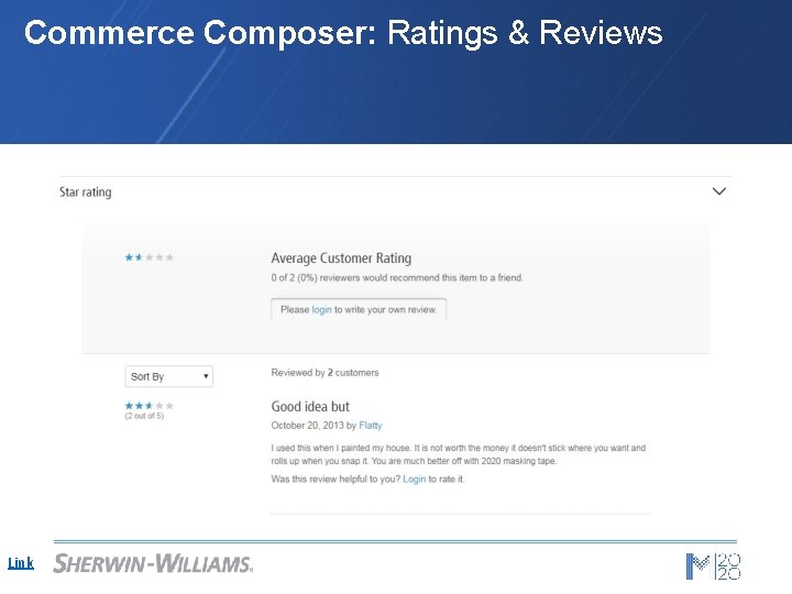 Commerce Composer: Ratings & Reviews Link 