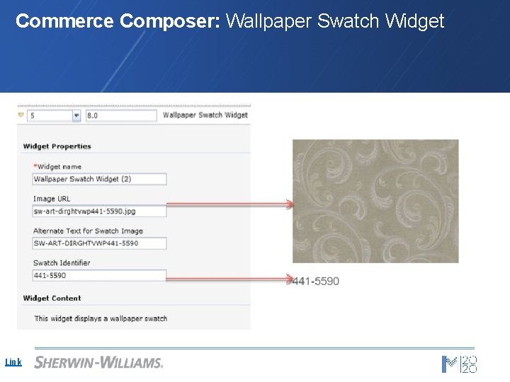 Commerce Composer: Wallpaper Swatch Widget Link 