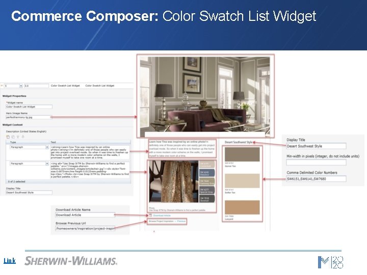 Commerce Composer: Color Swatch List Widget Link 