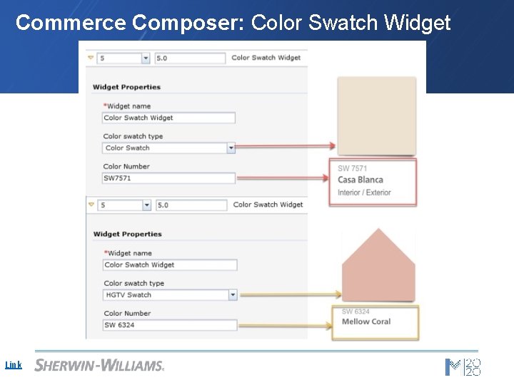 Commerce Composer: Color Swatch Widget Link 